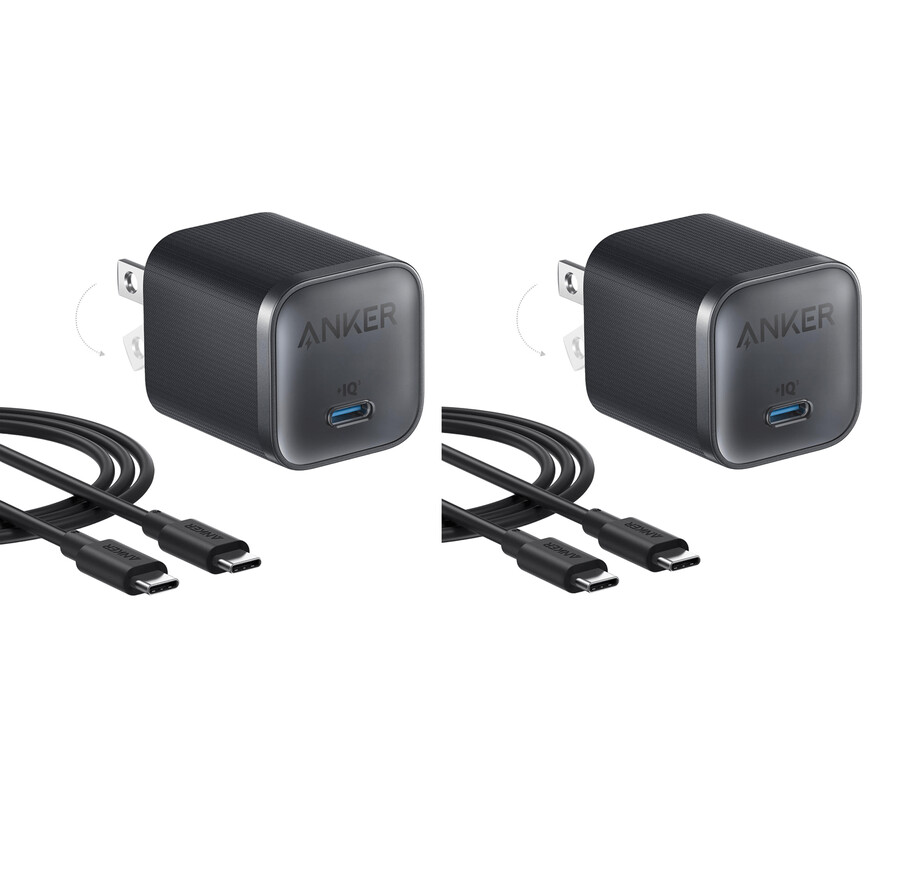 anker nano-oplader 45w met usb-c naar usb-c-kabel 2 stuks
