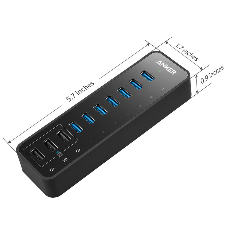 anker 60w 10-poorts usb 3.0 datahub