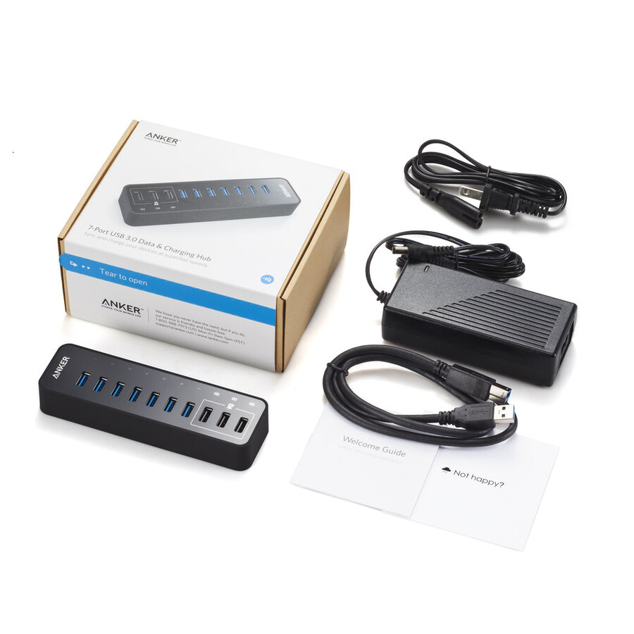 anker 60w 10-poorts usb 3.0 datahub