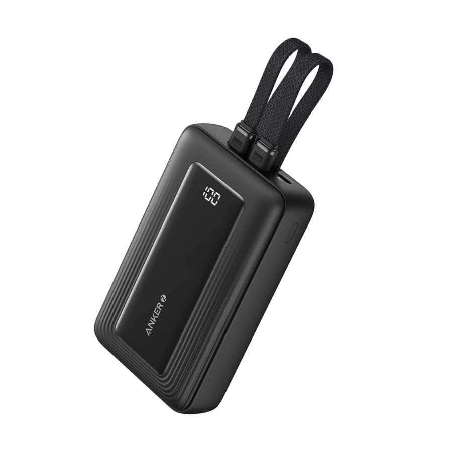 anker zolo powerbank 20k ingebouwde usb-c- en lightning-kabel
